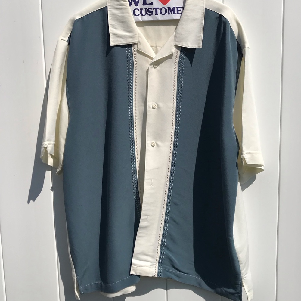 Centro Blue Short Sleeve Shirt With Embroidery XL